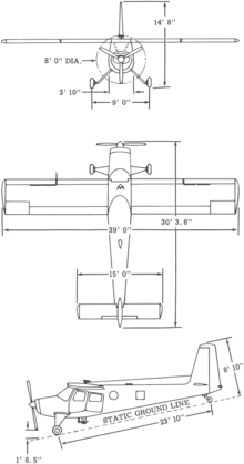 3-view drawing of the Helio U-10A