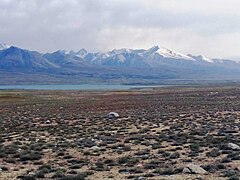 Le lac Zorkul entre l'Afghanistan et le Tadjikistan.