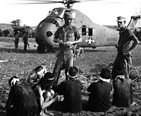 A helicopter from HMM-161 waiting to transport prisoners just south of Chu Lai during Operation Starlite in 1965. OperationStarlight.jpg