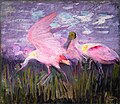 Image 20In Roseate Spoonbills 1905–1909, Abbott Handerson Thayer tried to show that even the bright pink of these conspicuous birds had a cryptic function. (from Animal coloration)