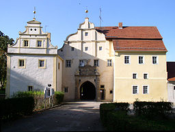 Portalen till Schloss Sonnewalde.