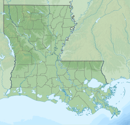 Location of Lake Peigneur in Louisiana, USA