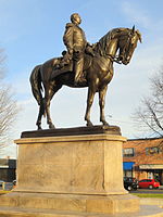 Bronze statue of a man on a horse