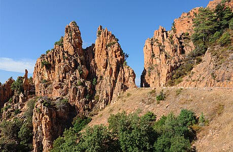 The Calanques of Piana in Southern Corsica, France.