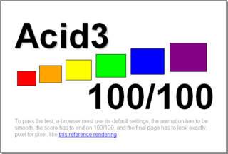 <span class="mw-page-title-main">Acid3</span> Online HTML rendering test