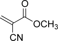 Structuurformule van methyl-2-cyanoacrylaat