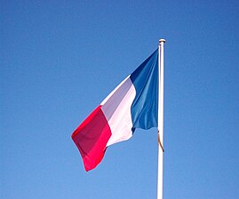 Les trois couleurs de l'écu sont tirées de celles du drapeau de la France.