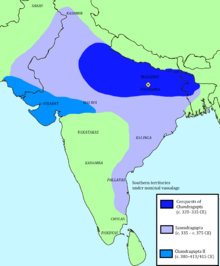 The Gupta Empire at its greatest extent