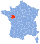 Posizion del dipartiment Maine-et-Loire in de la Francia