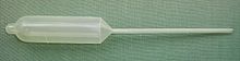 A transfer pipette Plastic Pasteur pipette.jpg