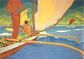 Image 27Men in an Outrigger Canoe Headed for Shore, an oil painting by Arman Manookian depicting the Vezo people, c. 1929 (from History of Madagascar)