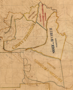 De Smet map, 1851. Detail with the Indian Territories from the Fort Laramie Treaty, 1851.png