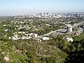 Westwood skyline, as viewed from the Getty Center; Downtown Los Angeles is on the horizon