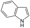 de: Struktur von Indol; en: Structure of indole