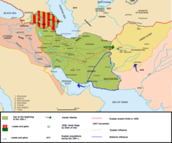 Peta Iran pada masa Dinasti Qajar tahun 1900