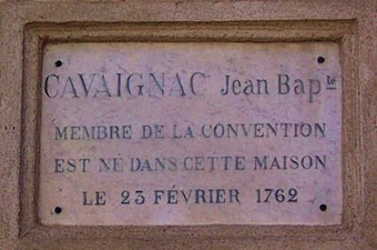 Plaque sur la maison Cavaignac.