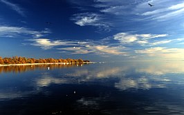 Wateroppervlak van de Salton Sea