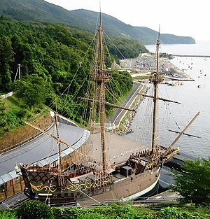 Replica of the Japanese-built 1613 galleon San Juan Bautista, in Ishinomaki, Japan