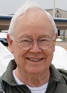 Keith Ferris--aviation artist-Columbus AFB--27 June 2007--following a flight in a T-37.jpg