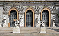 Stairs and main entrance with monuments to San Isidoro, Alonso Berruguete, Alfonso X el Sabio by José Alcoverro