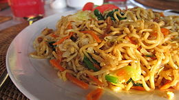 Mie goreng, Indonesian fried noodles served in Bali Mie Goreng in Bali.jpg