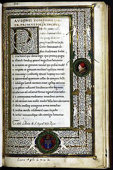 A decorated page from an illuminated manuscript decorated by Gioacchino de' Gigantibus