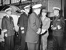 Transfer ceremony of the first Sea Hawk from the Royal Navy to the Dutch Naval Aviation Service. Source: Nederlands Instituut voor Militaire Historie (NIMH).