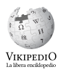 Logo Wikipedia yang memaparkan nama "Wikipedia" dan slogannya: "Ensiklopedia bebas" di bawahnya, dalam bahasa Esperanto