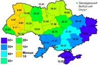 Élections de 2010 (Ianoukovytch), 35 % des voix au niveau national