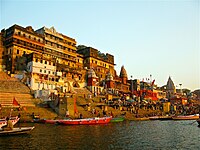 Ahilya Ghat, part of the Ghats in Varanasi, many of which were built by the Marathas[290]