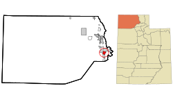 Location in Box Elder County and the state of Utah