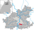 Map of Flein in the Landkreis (district) Heilbronn