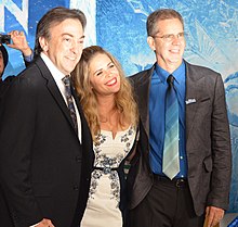 (left to right) Producer Peter Del Vecho, director and writer Jennifer Lee, and director Chris Buck at Frozen's 2013 premiere Frozen premier.jpg