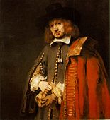 Portrait of Jan Six, a wealthy friend of Rembrandt, 1654