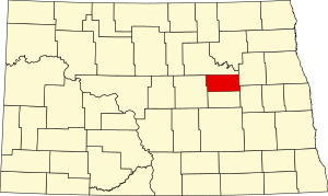 Map of North Dakota highlighting Eddy County