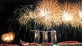 Image 20Fireworks over the Marina Bay skyline following the conclusion of the 2015 National Day Parade on 9 August 2015. (from History of Singapore)