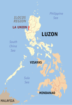 Mapa iti Filipinas a mangipakita ti pakasarakan iti La Union.