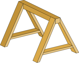 <span class="mw-page-title-main">Sawhorse</span> Structure for supporting lumber workpieces during sawing