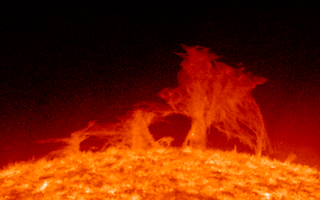 <span class="mw-page-title-main">Solar prominence</span> Structure extending off of the Suns surface