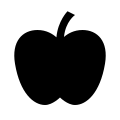 The monochrome-themed logo maintained the same shape as the rainbow theme it replaced. It is still used and often appears in various colors on various products, such as packaging and advertisements in 2003. An Aqua themed version of this logo was used from 2001 through 2003, and a "glass" themed version from 2003 on.