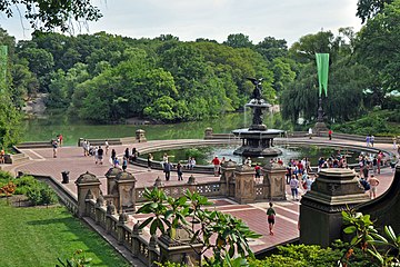 View of the fountain from the terrace