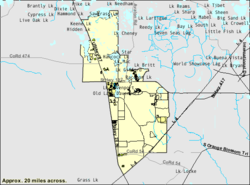 U.S. Census Bureau map showing CDP boundaries