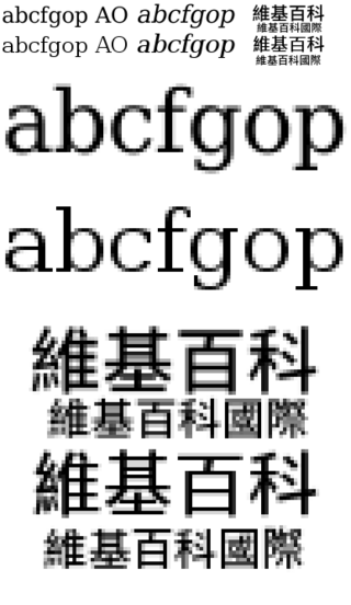 <span class="mw-page-title-main">Font hinting</span> Technique for improving font rendering