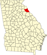 Map of Georgia highlighting Elbert County