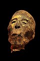 Mumified male head, face partially covered with gold or electrum. (17 May 2011‎)