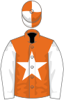 Orange, white star and sleeves, quartered cap