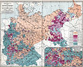 Distribuição de protestantes e católicos no Império Alemão