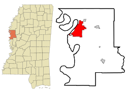 Location of Greenville in Washington County