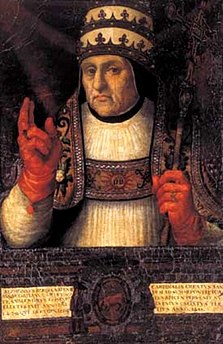 Retrato del eclesiástico español Alfonso de Borja y Cavanilles (1378-1458), que posteriormente llegaría a ser papa de la Iglesia Católica con el nombre de Calixto III., Vicente Juan Masip, Katedrála vo Valencii