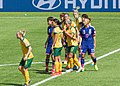 Image 12Sam Kerr with Australia during the 2015 FIFA Women's World Cup quarterfinal against Japan in Edmonton, 2015 (from Women's association football)